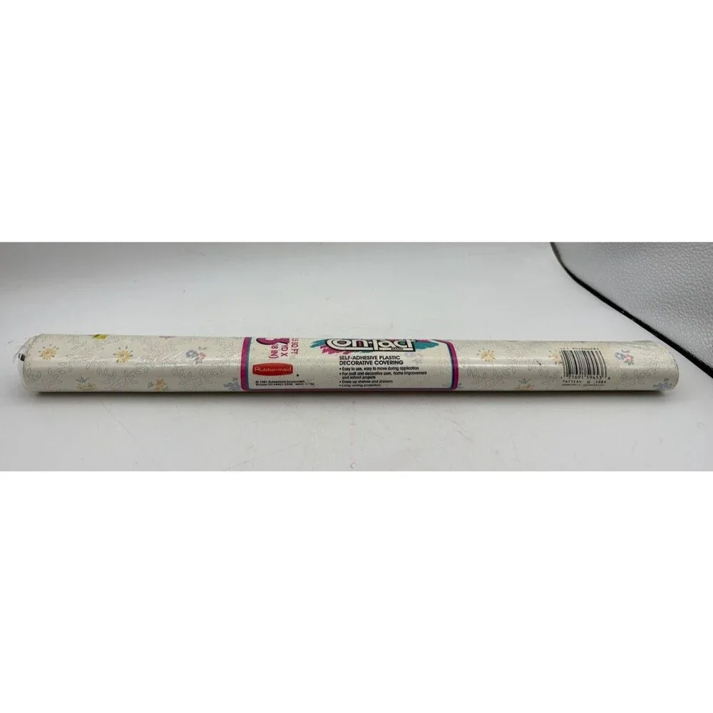 Vintage Rubbermaid Grip Self Adhesive Shelf Liner Floral 3 Yds x 18” NOS